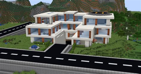 Modern Minecraft Home And Pool Minecraft Mansion Mine