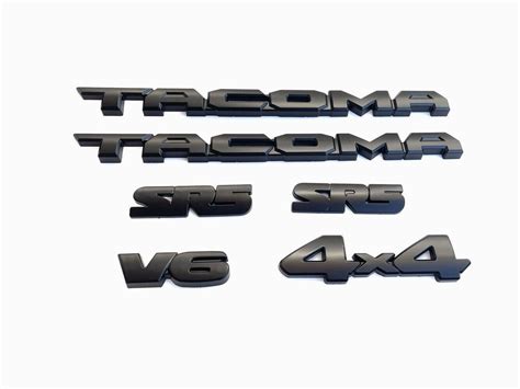 2016 2023 Toyota Tacoma Matte Blackout Emblem Overlay Kit Sr5 V6 4x4