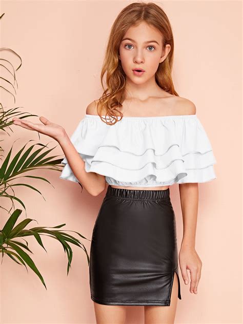 Shein Girls Crisscross Hem Tank Crop Top Skirt Set Artofit