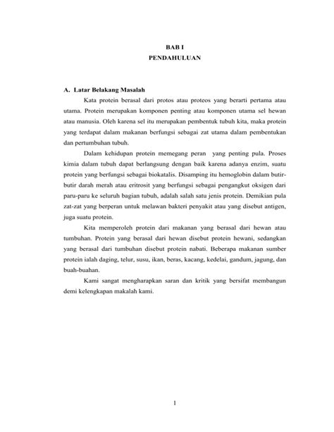 makalah protein - Karya Tulis Ilmiah