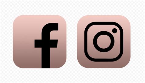 Hd Facebook Instagram Rose Gold And Black Logos Icons Png Citypng