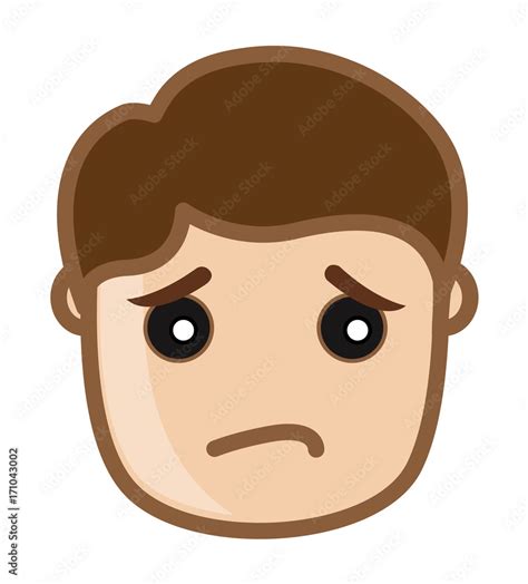 Upset Sad Man Face Expression Clip Art Stock Vector Adobe Stock