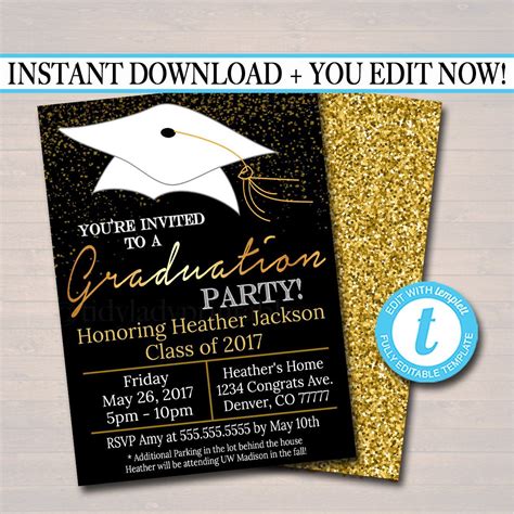 Graduation Party Invitation High School Graduation Invitation Diy