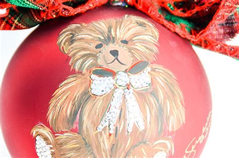 Natalie Sarabella Christmas Ornament With Teddy Bear Design Ebth