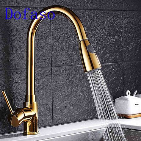 Gold kitchen faucet with pull down sprayer. Aliexpress.com : Buy Dofaso gold kitchen faucet Pull Out ...