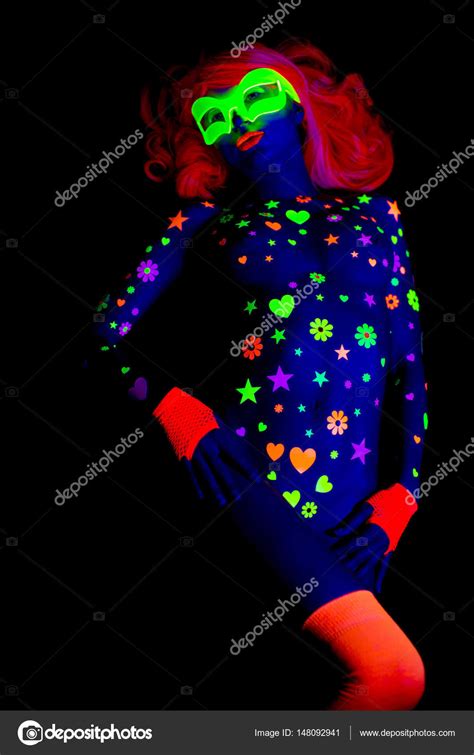 Glow Uv Neon Sexy Disco Female Cyber Doll Stock Photo By Dubassy