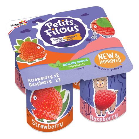 Petits Filous Big Pots Strawberry And Raspberry Fromage Frais 4 X 85g