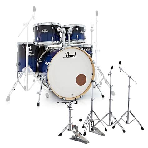 Pearl Export Exl 22 Fusion 5pc Drum Kit Sea Blue Fade At Gear4music