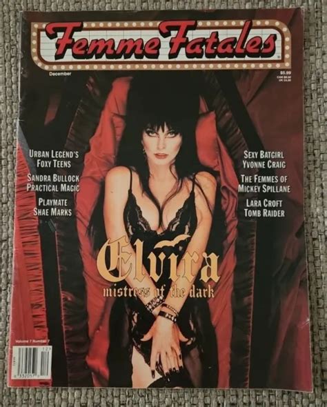 femme fatales magazine vol 7 no 7 dec 98 elvira mistress of the dark m spillane £17 99