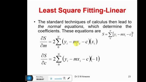 Least Square Fit Method Linear And Non Linear YouTube