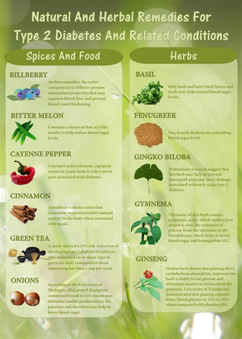 Natural Remedies For Type 2 Diabetes Infographic