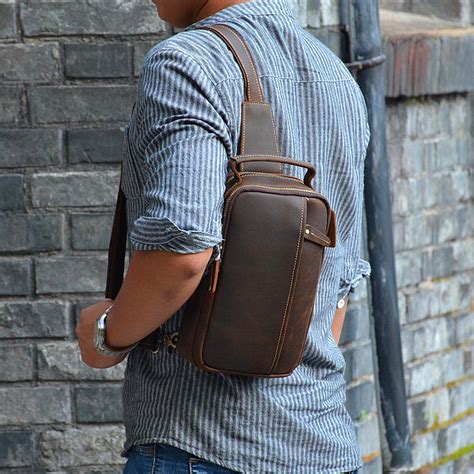 Leather Sling Bag For Men Crossbody Bag Chest Bag For Men The Art Of