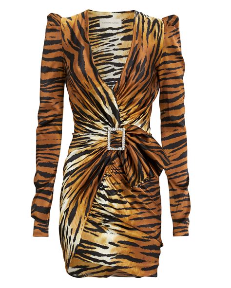 Tiger Print Silk Mini Dress Intermix