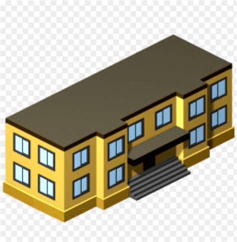 Gambar Gedung Sekolah Kelas Kartun Bangunan Png Transparan Clipart Dan