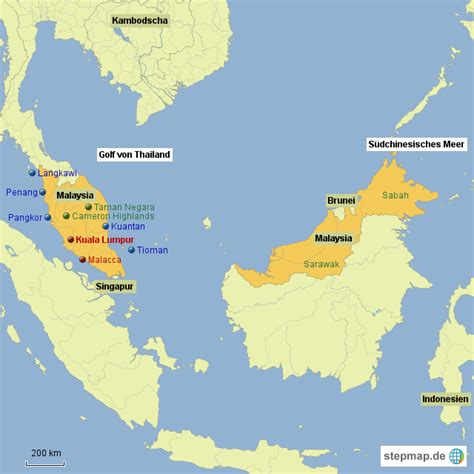 Stepmap Malaysia Landkarte Für Malaysia