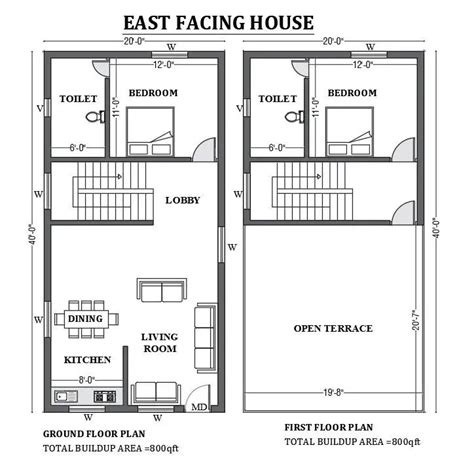 The Floor Plan For An East Facing House