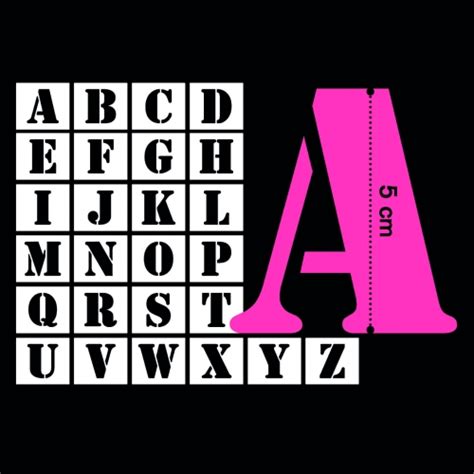 Pochoirs muraux peindre gratuit avec pochoirs a imprimer. 26 pochoirs alphabet plastique - 5cm - Alphabets ...