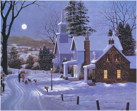 Bill Saunders Silent Night Winter Painting Winter Art Christmas Art