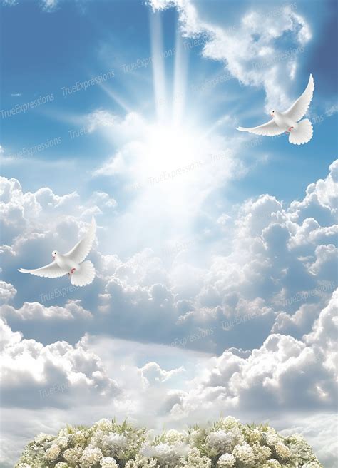 Memorial Dove Clouds Ai Art Christian Funeral White Blue Etsy Uk