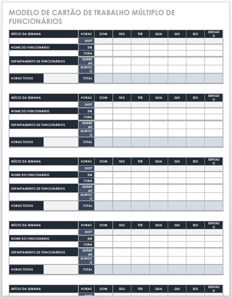 17 Modelos Gratuitos De Planilha De Horas E Cartão De Ponto Smartsheet