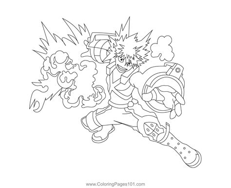 Katsuki Bakugo My Hero Academia Coloring Page For Kids Free My Hero
