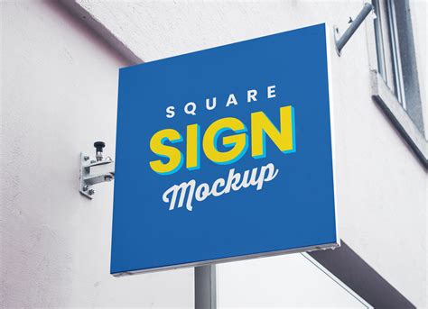 Free Square Signage Board Mockup Psd Good Mockups