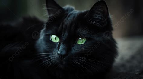 Fondo Imagen De Un Gato Negro Con Ojos Verdes Fondo Gato Negro Con
