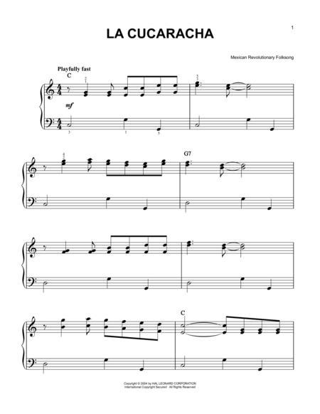 La Cucaracha By Digital Sheet Music For Easy Piano Download And Print