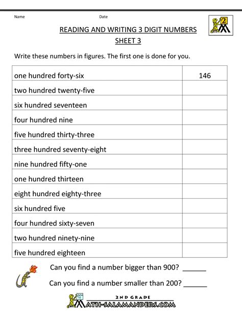 Add and subtract decimals with tenths, hundredths, and thousandths place values. Free Place Value Worksheets - Reading and Writing 3 digit ...