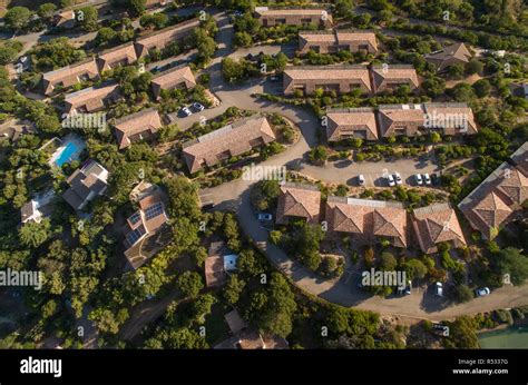 Aerial View Of Affluent Suburban Neighborhood Stock Photo Alamy