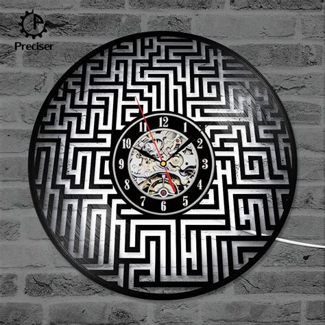 Preciser Round Hollow Labyrinth Artvinyl Record Clock Creative