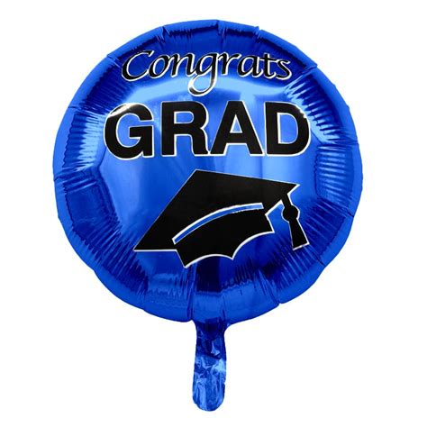 Congrats Grad Blue Graduation 18in Metallic Balloon Freeshipping