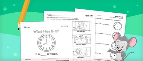 Telling Time Worksheets Abcmouse