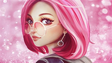 1920x1080 Pink Hair Sun Glasses Fantasy Girl 8k Laptop Full Hd 1080p Hd 4k Wallpapers Images