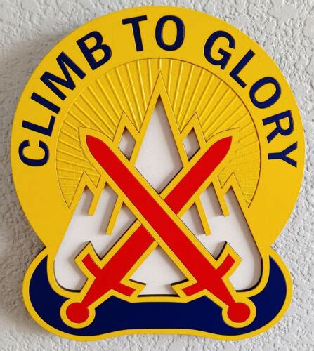 8 Us Army 10th Mountain Division Dui Insignia 3d Plaque Climb To