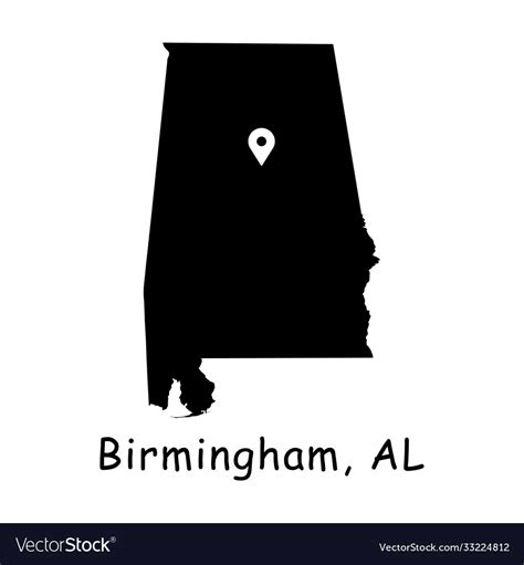 1324 Birmingham Al On Alabama State Map Royalty Free Vector