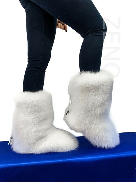 Double Sided Arctic Fox Fur Boots For Outdoor Eskimo Fur Boots Arctic