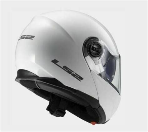 Ls2 Helmets Strobe Solid Modular Motorcycle Helmet With Sunshield White