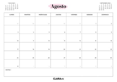Calendario Agosto Para Imprimir Calendario Plantilla Calendario My