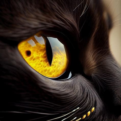 Premium Photo Gold Eye Of Black Cat