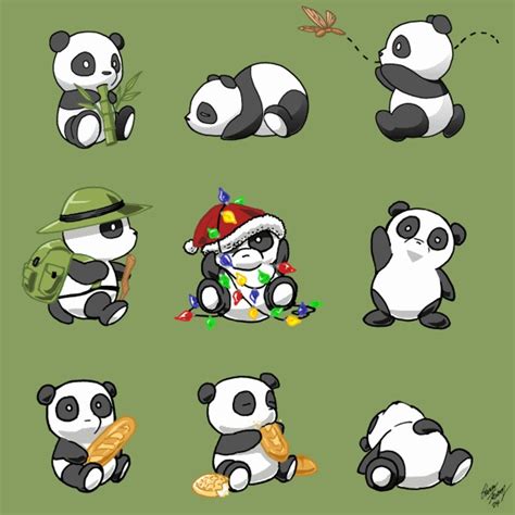 Cute Cartoon Panda Bears N4 Free Image Download