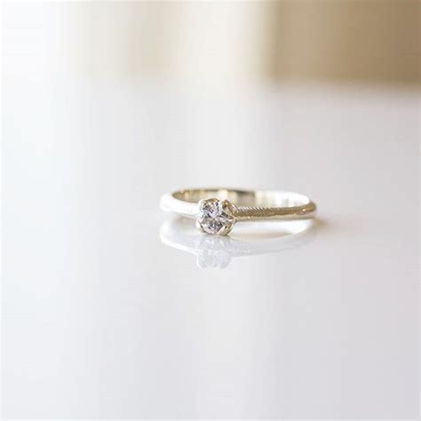 The Most Minimal Delicate Engagement Ring White Gold And A Tiny White