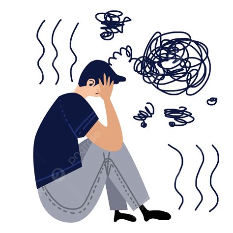 Masalah Kesehatan Mental Karakter Ilustrasi Rata Psikologis Kesehatan Karakter PNG Transparan