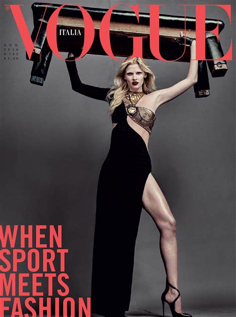 Lara Stone Vogue Magazine Italy August Lara Stone Vogue