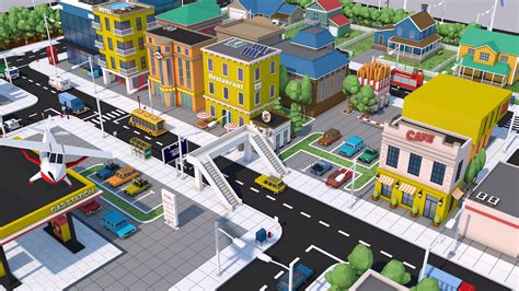 Low Poly City Town Pack 3d Model
