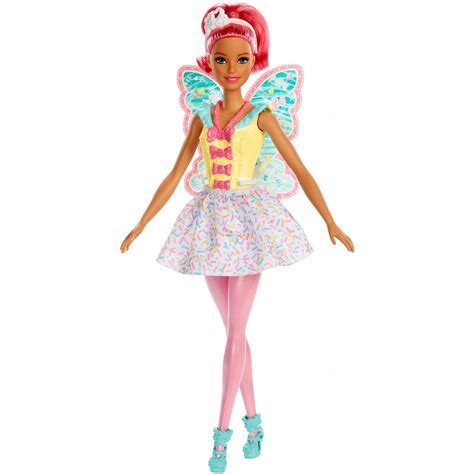Buy Barbie Dreamtopia Fairy Doll Pink Hair And Candy Decorated Wings