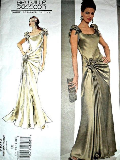 Draped Evening Gown Advanced Sewing Pattern Vogue 1015 Etsy Evening