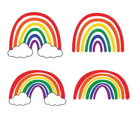 Bright Rainbow Svg Png Pdf Rainbow And Clouds Svg