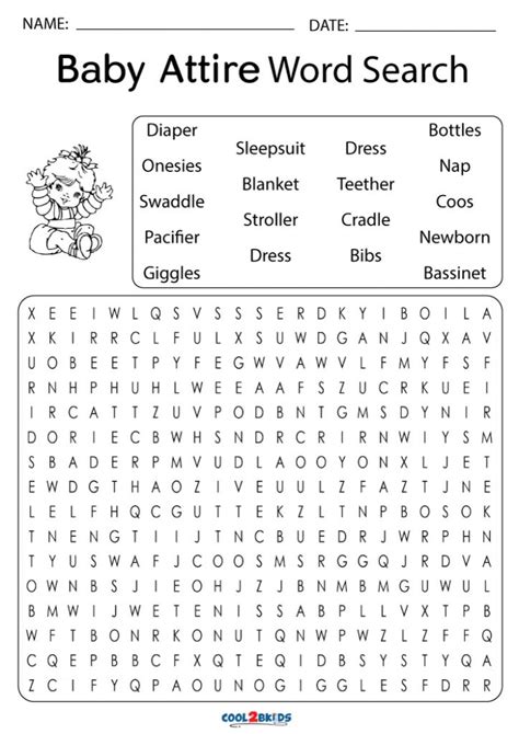 Printable Baby Word Search Cool2bkids
