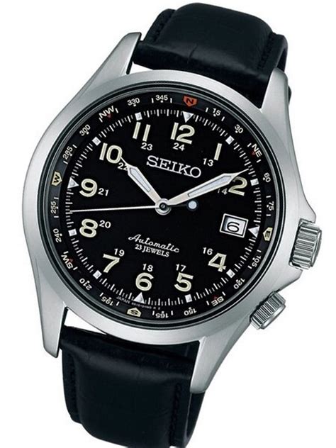 Seiko Black Dial Automatic Field Watch with 40mm Case, and Compass ...